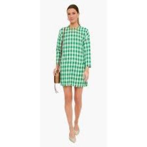 Tuckernuck Green and White Georgette Tweed Dress